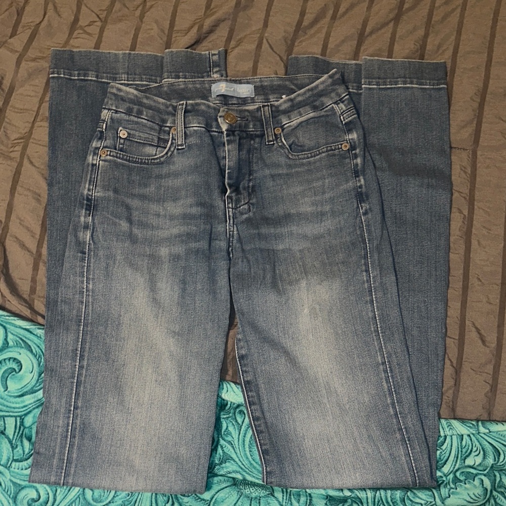 7 For All Mankind Dark Blue Flare Jeans